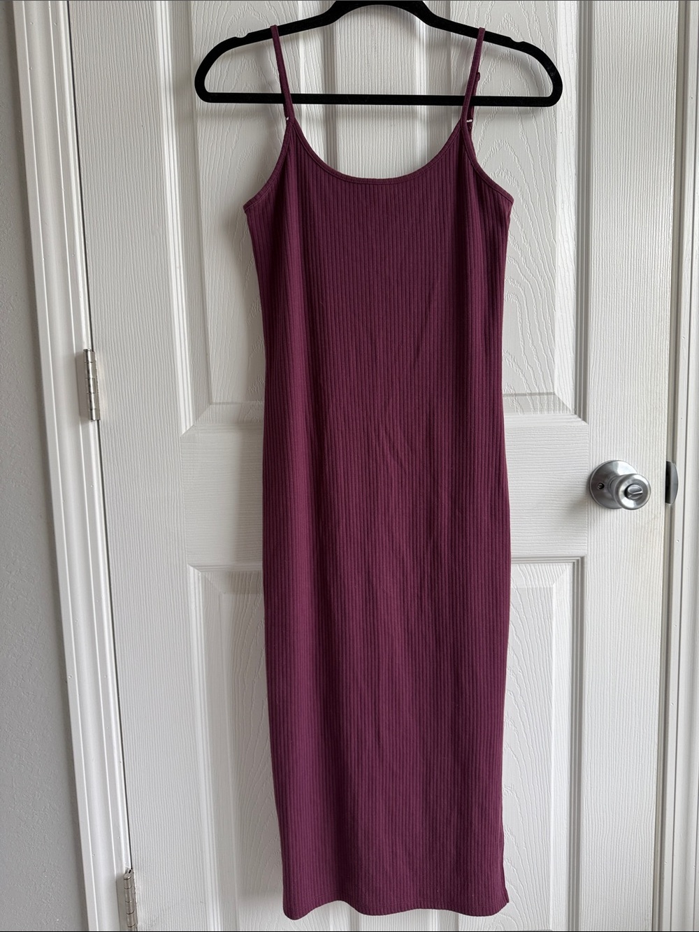 wild fable Plum Ribbed Midi Slip Dress